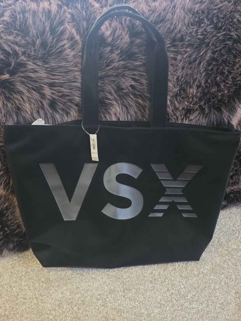 Victoria's Secret Black VSX Logo Canvas Tote